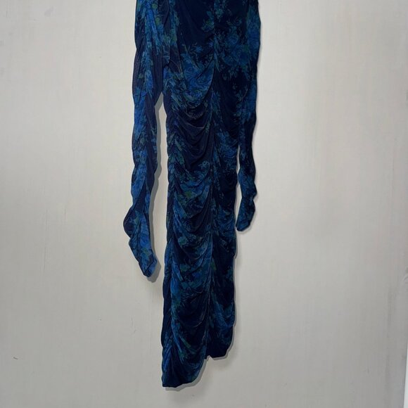 Elegant Ruched Long-Sleeve Dress by Ganni - Picture 2 of 6